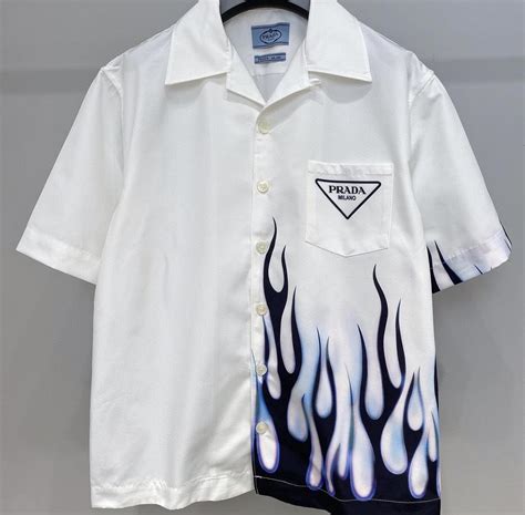 prada flame t shirt|prada cettire men's shirt.